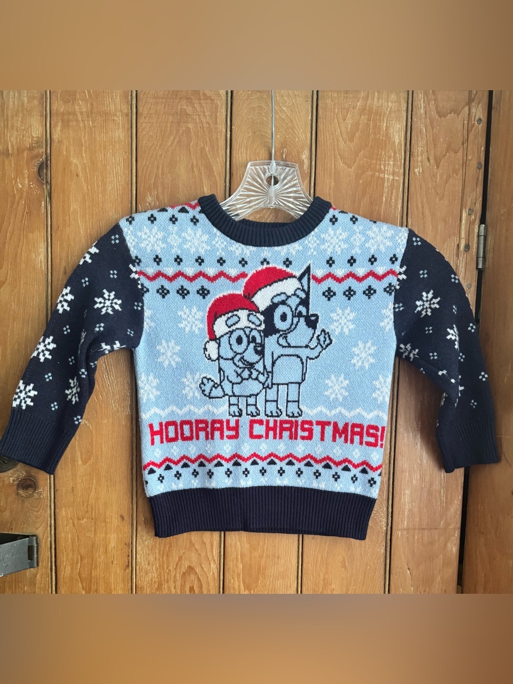 Bluey & Bingo Christmas Sweater Kids “Hooray
Christmas”Holiday Knit Pullover, 2T